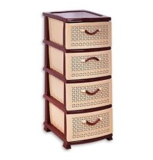 Комод РП-431 Ромашка т.коричневый/беж., 4 секции, РОССПЛАСТ