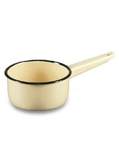 Ковш кухонный эмалированный  1 л, Стальэмаль 2с22, без рисунка кремовый