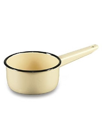 Ковш кухонный эмалированный  1 л, Стальэмаль 2с22, без рисунка кремовый