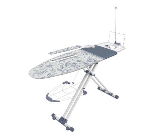 Доска глад. Валенсия 2 НВТ2/1 тефлон, Серые цветы, на колесах