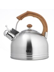 Чайник LARA LR00-18 3,2л, свисток, стилизованная под дерево ручка, индукционное дно