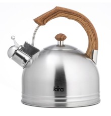 Чайник LARA LR00-18 3,2л, свисток, стилизованная под дерево ручка, индукционное дно