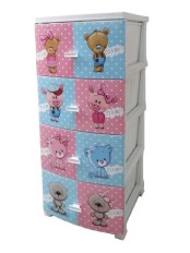 Комод РП-451 Друзья белый, 4 секции, РОССПЛАСТ