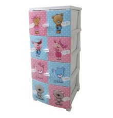 Комод РП-451 Друзья белый, 4 секции, РОССПЛАСТ