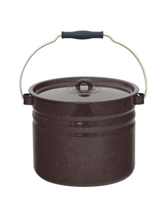 Ведро 9л без деколи С-1221Ц/Рк Коричневый рябчик с крышкой