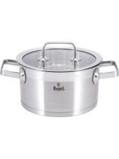 Кастрюля RASHEL Виктория R-600w 6л из нержавеющей стали со стекл. кр., 24X14cm