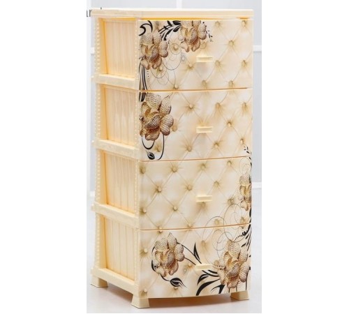 Комод РП-451 Барокко слон.кость, 4 секции, РОССПЛАСТ