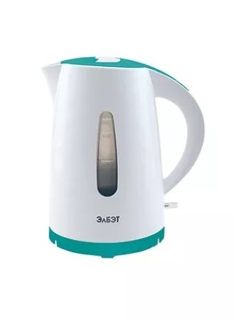Чайник Elbet EK 1,7-01P 1,7л белый-изумруд