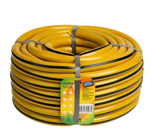 Шланг Гидроагрегат 25м ПВХ 3/4 арм, желтый с черной полосой