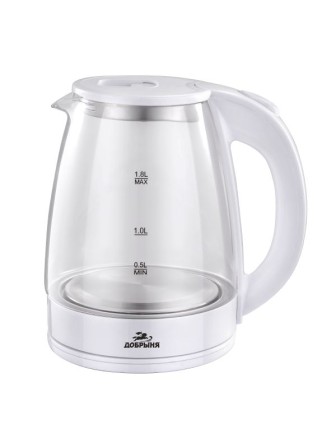 Чайник Добрыня DO-1254W белый , 1,8л, 1,8кВт