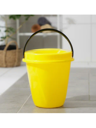 Ведро 10 л Лайт, с крышкой, желтое, Ижевск, 10033057