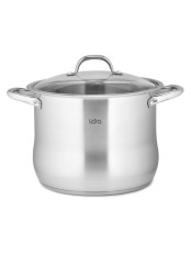 Кастрюля LARA Big Size LR02-42 9,6л нерж, индук, стекл.крышка