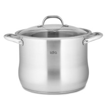 Кастрюля LARA Big Size LR02-42 9,6л нерж, индук, стекл.крышка
