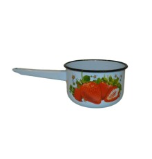 Ковш кухонный эмалированный  1,5 л, Стальэмаль 1с42с, Клубника садовая серо-голубой