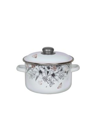 Кастрюля эмалированная 4 л, Стальэмаль 3RD201M, Ноктюрн, белоснежный