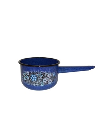 Ковш кухонный эмалированный  1,5 л, Стальэмаль 1с42с, Голубика синий, с зерном