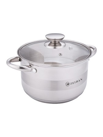 Кастрюля ZEIDAN Z-501072 2,1л, стекл.крыш, нерж.сталь