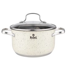 Кастрюля RASHEL Стефани R-306в 3,6л нерж, ст.крышка, покрытие антипригарное гранитное, индукция