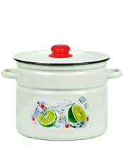 Кастрюля эмалированная 9 л, Стальэмаль 1с200с, Мохито, белоснежный