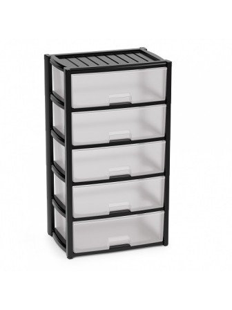 Комод М8764 Колорит 5 секции, черный, широкий Альтернатива