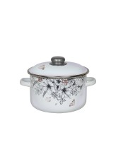 Кастрюля эмалированная 5,5 л, Стальэмаль 3RD221M, без рисунка, белоснежный