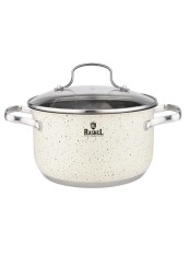 Кастрюля RASHEL Стефани R-206в 2,6л нерж, ст.крышка, покрытие антипригарное гранитное, индукция