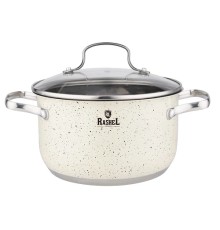 Кастрюля RASHEL Стефани R-206в 2,6л нерж, ст.крышка, покрытие антипригарное гранитное, индукция