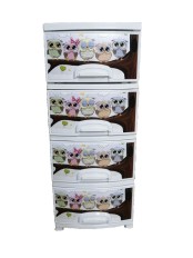 Комод РП-421 Совушки белый, 4 секции, РОССПЛАСТ