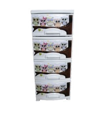 Комод РП-421 Совушки белый, 4 секции, РОССПЛАСТ