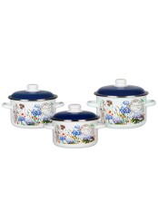 Набор кастрюль эмалированных (2 л, 3 л, 4 л) л, Стальэмаль 6КВ021М, Солнечный день, белоснежный