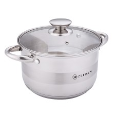 Кастрюля ZEIDAN Z-501074 4л, стекл.крыш, нерж.сталь