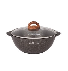 Казан о стеклянной крышкой Kukmara Granit Ultra Induction кгои37а, 3,5 л, антипригарное покрытие