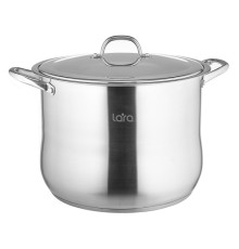 Кастрюля LARA Big Size LR02-44 13,6л нерж, индук, стекл.крышка