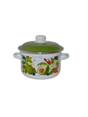 Кастрюля эмалированная 4 л, Стальэмаль 6RD201M, Авокадо, белоснежный