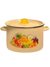 Кастрюля эмалированная 7 л, Стальэмаль 1с18с, Экзотика, кремовый