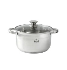 Кастрюля RASHEL Берта R-7600х 7,6 л из нержавеющей стали со стекл. кр., 26 х15 см