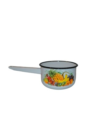 Ковш кухонный эмалированный  1,5 л, Стальэмаль 1с42с, Экзотика серо-голубой