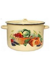 Кастрюля эмалированная 7 л, Стальэмаль 1с18с, Урожай, кремовый