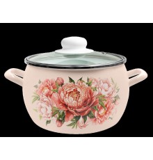 Кастрюля 3,5л С-4213САП2/4Жм Букет Пионов, Новинка