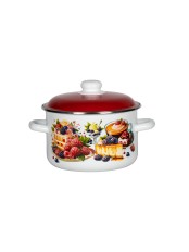 Кастрюля эмалированная 4 л, Стальэмаль 6RD201M, Чизкейк, белоснежный