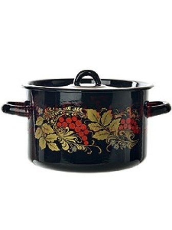 Кастрюля эмалированная 2,9 л, Стальэмаль 1с16с/1, Рябина, черный