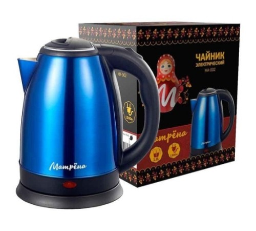 Чайник Матрёна MA-002 синий, 1,8л. 1.5кВт, нерж