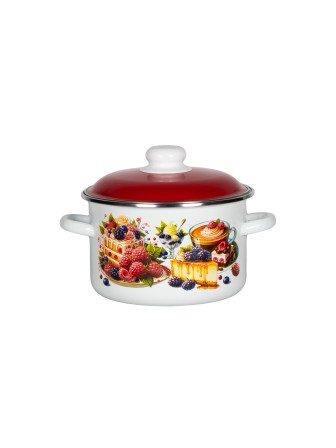 Кастрюля эмалированная 3 л, Стальэмаль 6RD181M, Чизкейк, белоснежный