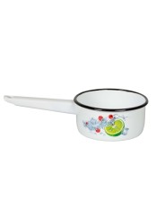 Ковш кухонный эмалированный  1 л, Стальэмаль 1с22с, Мохито белоснежный