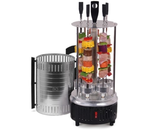 Электрошашлычница BQ BBQ1000 Черный-Стальной