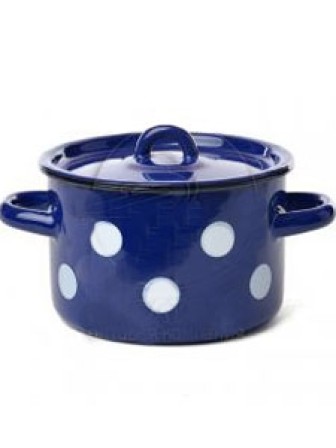 Кастрюля эмалированная 1,5 л, Стальэмаль 1с15с/1, Белый горох, синий