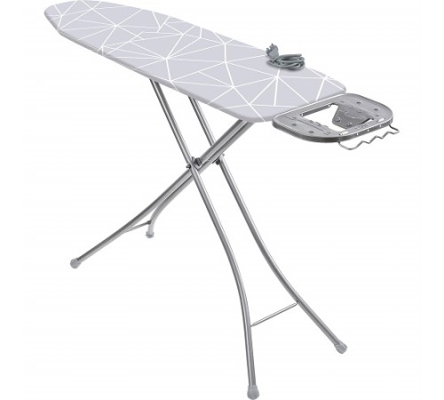 Доска глад. Nika Стайл 1 СТ1/1 тефлон,мет.сетка линии на сером 120*38см