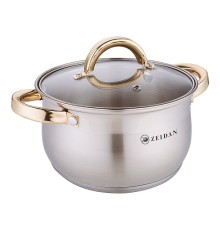 Кастрюля ZEIDAN Z-501077 2,1л, стекл.крыш, нерж.сталь