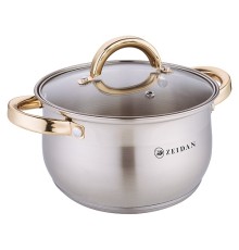 Кастрюля ZEIDAN Z-501079 4л, стекл.крыш, нерж.сталь