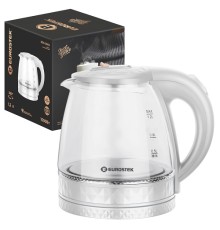Чайник EUROSTEK ЕЕК-3003 1.2л,1,5кВт,стекло,белый
